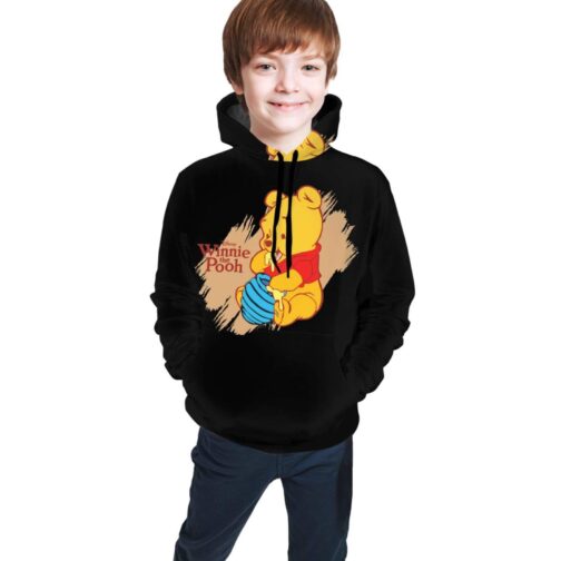 Wi-N-N-Ie Bear The P-O-O-H Print Pullover Hoodies Youth Boys Girls Hooded Seatshirts Sweaters