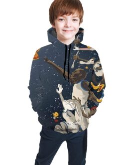 The Film Space J-A-M B-U-G-S Bunny Movies Print Pullover Hoodies Youth Boys Girls Hooded Seatshirts Sweaters