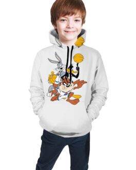 The Film Space J-A-M B-U-G-S Bunny Movies Print Pullover Hoodies Youth Boys Girls Hooded Seatshirts Sweaters