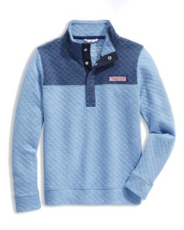 Vineyard Vines Boys’ Quilted Snap Placket Shep Shirt Pullover