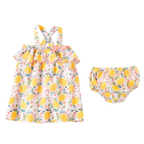 Mud Pie Baby Girls' Lemon Floral Toddler Dress