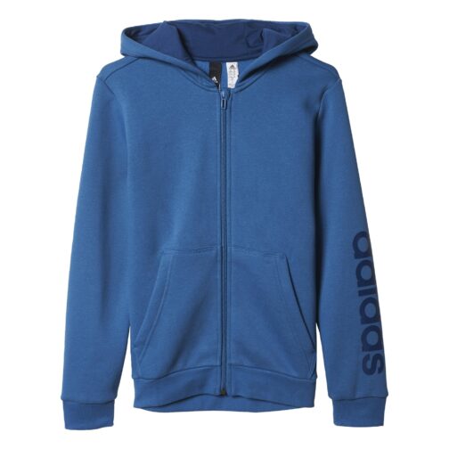 adidas Boys Sweatshirt Essentials Linear Full Zip Hoodie Junior Sporty